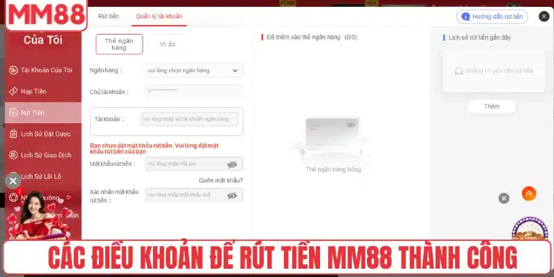 Tuân thủ các điều khoản để rút tiền MM88 thành công